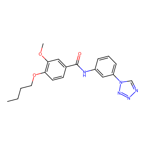 4-butoxy-3-methoxy-N-[3-(1H-tetrazol-1-yl)phenyl]benzamide structure