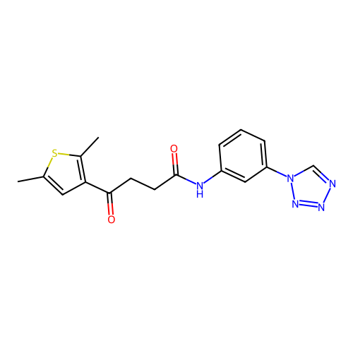 4-(2,5-dimethylthiophen-3-yl)-4-oxo-N-[3-(1H-tetrazol-1-yl)phenyl]butanamide structure