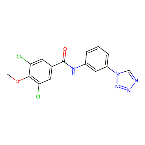 3,5-dichloro-4-methoxy-N-[3-(1H-tetrazol-1-yl)phenyl]benzamide structure