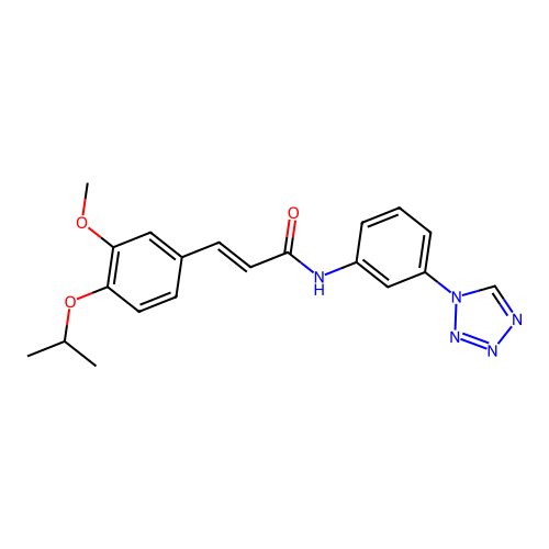(E)-3-(3-methoxy-4-propan-2-yloxyphenyl)-N-[3-(tetrazol-1-yl)phenyl]prop-2-enamide structure
