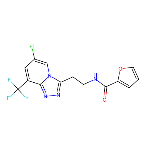 N-(2-(6-chloro-8-(trifluoromethyl)-[1,2,4]triazolo[4,3-a]pyridin-3-yl)ethyl)furan-2-carboxamide structure