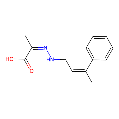 (2Z)-2-[[(Z)-3-phenylbut-2-enyl]hydrazinylidene]propanoic acid structure