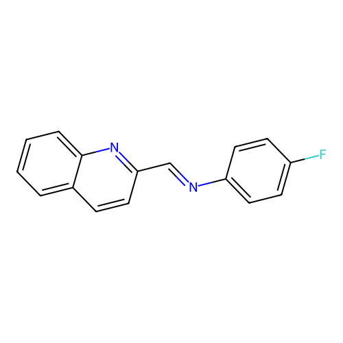 4-氟-N-(2-喹啉基亚甲基)苯胺 structure