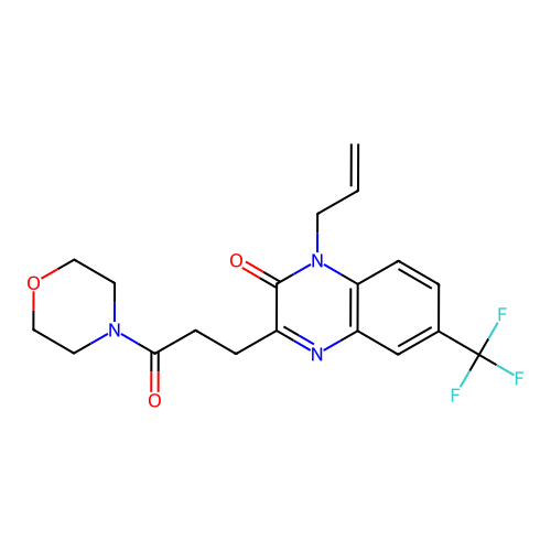 1-allyl-3-(3-morpholino-3-oxopropyl)-6-(trifluoromethyl)quinoxalin-2(1H)-one structure