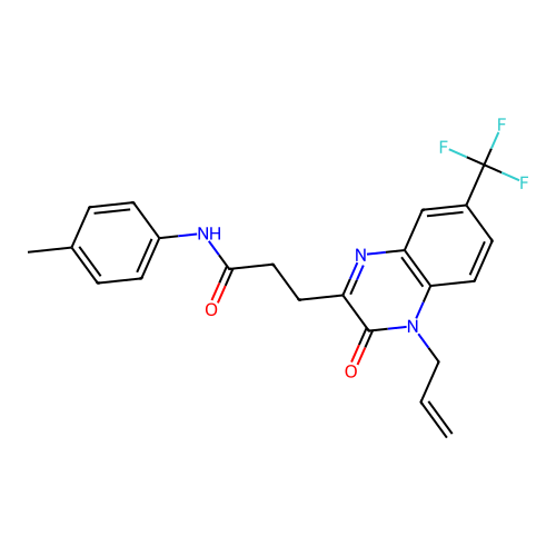 3-(4-allyl-3-oxo-7-(trifluoromethyl)-3,4-dihydroquinoxalin-2-yl)-N-(p-tolyl)propanamide structure
