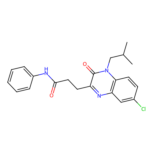 3-(7-chloro-4-isobutyl-3-oxo-3,4-dihydroquinoxalin-2-yl)-N-phenylpropanamide structure