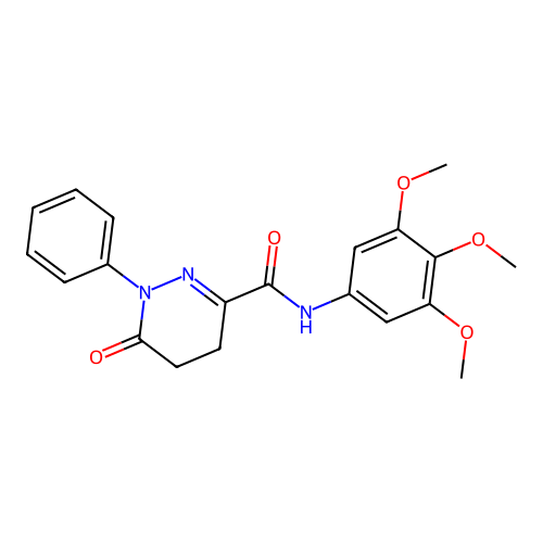 6-oxo-1-phenyl-N-(3,4,5-trimethoxyphenyl)-1,4,5,6-tetrahydro-3-pyridazinecarboxamide structure