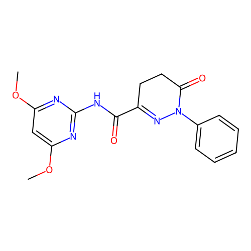 N-(4,6-dimethoxypyrimidin-2-yl)-6-oxo-1-phenyl-1,4,5,6-tetrahydropyridazine-3-carboxamide structure