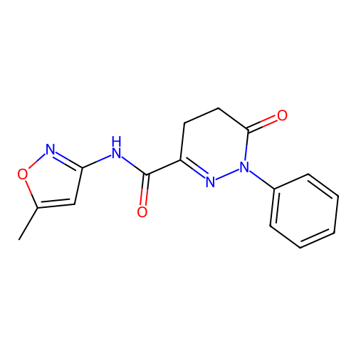 N-(5-methyl-1,2-oxazol-3-yl)-6-oxo-1-phenyl-1,4,5,6-tetrahydropyridazine-3-carboxamide structure