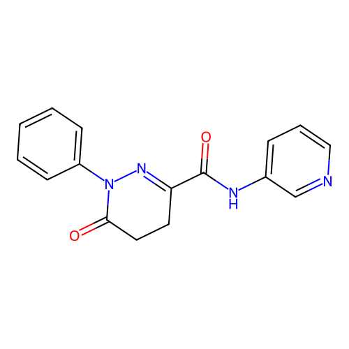 6-oxo-1-phenyl-N-(pyridin-3-yl)-1,4,5,6-tetrahydropyridazine-3-carboxamide structure