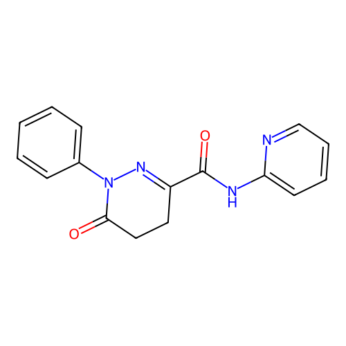 6-oxo-1-phenyl-N-(pyridin-2-yl)-1,4,5,6-tetrahydropyridazine-3-carboxamide structure
