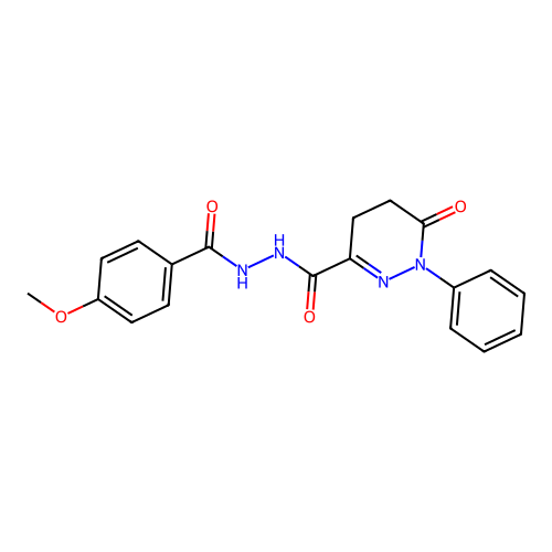 N'-[(4-methoxyphenyl)carbonyl]-6-oxo-1-phenyl-1,4,5,6-tetrahydropyridazine-3-carbohydrazide structure