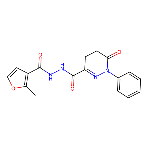 N'-(2-methylfuran-3-carbonyl)-6-oxo-1-phenyl-1,4,5,6-tetrahydropyridazine-3-carbohydrazide structure