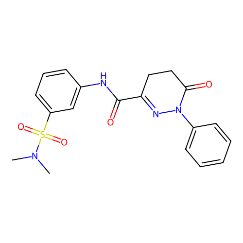 N-[3-(dimethylsulfamoyl)phenyl]-6-oxo-1-phenyl-1,4,5,6-tetrahydropyridazine-3-carboxamide structure