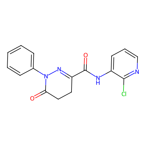 N-(2-chloropyridin-3-yl)-6-oxo-1-phenyl-1,4,5,6-tetrahydropyridazine-3-carboxamide structure