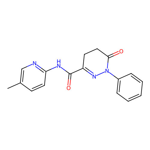 N-(5-methylpyridin-2-yl)-6-oxo-1-phenyl-1,4,5,6-tetrahydropyridazine-3-carboxamide structure
