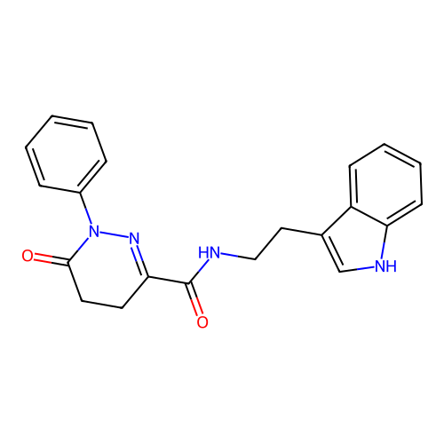 N-[2-(1H-indol-3-yl)ethyl]-6-oxo-1-phenyl-1,4,5,6-tetrahydropyridazine-3-carboxamide structure