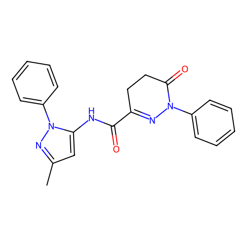N-(3-methyl-1-phenyl-1H-pyrazol-5-yl)-6-oxo-1-phenyl-1,4,5,6-tetrahydropyridazine-3-carboxamide structure