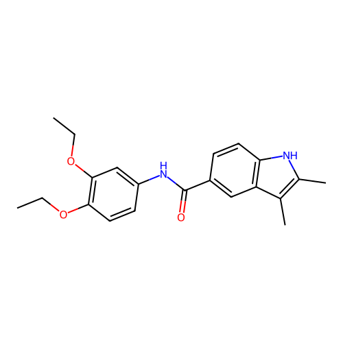 N-(3,4-diethoxyphenyl)-2,3-dimethyl-1H-indole-5-carboxamide structure