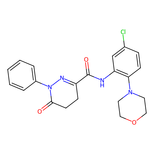 N-(5-chloro-2-morpholin-4-ylphenyl)-6-oxo-1-phenyl-4,5-dihydropyridazine-3-carboxamide structure