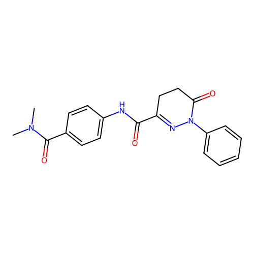 N-(4-(dimethylcarbamoyl)phenyl)-6-oxo-1-phenyl-1,4,5,6-tetrahydropyridazine-3-carboxamide structure