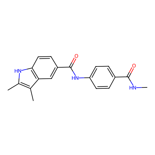 2,3-dimethyl-N-[4-(methylcarbamoyl)phenyl]-1H-indole-5-carboxamide structure