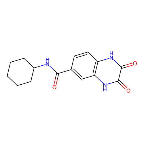N-cyclohexyl-2,3-dioxo-1,4-dihydroquinoxaline-6-carboxamide structure