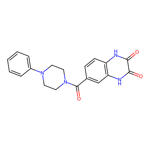 (2,3-Dihydroxyquinoxalin-6-yl)(4-phenylpiperazin-1-yl)methanone structure