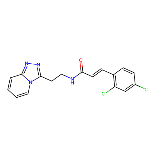 (2E)-3-(2,4-dichlorophenyl)-N-[2-([1,2,4]triazolo[4,3-a]pyridin-3-yl)ethyl]prop-2-enamide structure