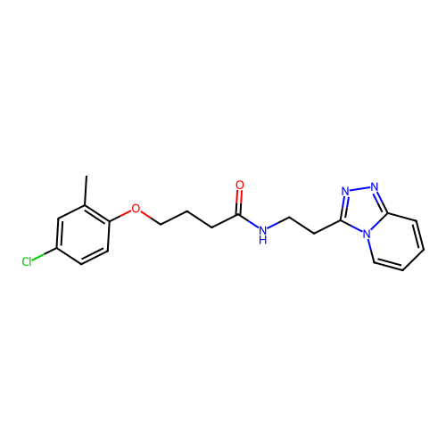 4-(4-chloro-2-methylphenoxy)-N-[2-([1,2,4]triazolo[4,3-a]pyridin-3-yl)ethyl]butanamide structure