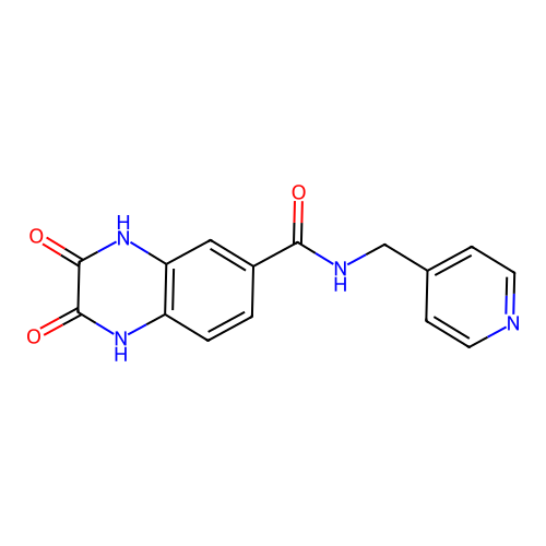 2,3-dioxo-N-(pyridin-4-ylmethyl)-1,2,3,4-tetrahydroquinoxaline-6-carboxamide structure