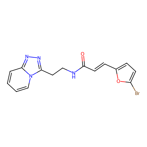 (E)-N-(2-([1,2,4]triazolo[4,3-a]pyridin-3-yl)ethyl)-3-(5-bromofuran-2-yl)acrylamide structure