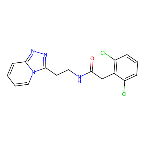 2-(2,6-dichlorophenyl)-N-[2-([1,2,4]triazolo[4,3-a]pyridin-3-yl)ethyl]acetamide structure