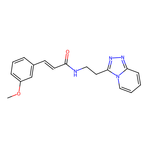 (2E)-3-(3-methoxyphenyl)-N-[2-([1,2,4]triazolo[4,3-a]pyridin-3-yl)ethyl]prop-2-enamide structure