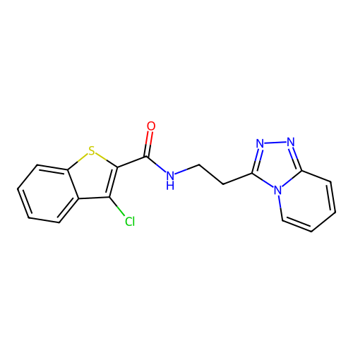 3-chloro-N-[2-([1,2,4]triazolo[4,3-a]pyridin-3-yl)ethyl]-1-benzothiophene-2-carboxamide structure