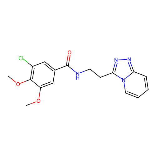 3-chloro-4,5-dimethoxy-N-[2-([1,2,4]triazolo[4,3-a]pyridin-3-yl)ethyl]benzamide structure