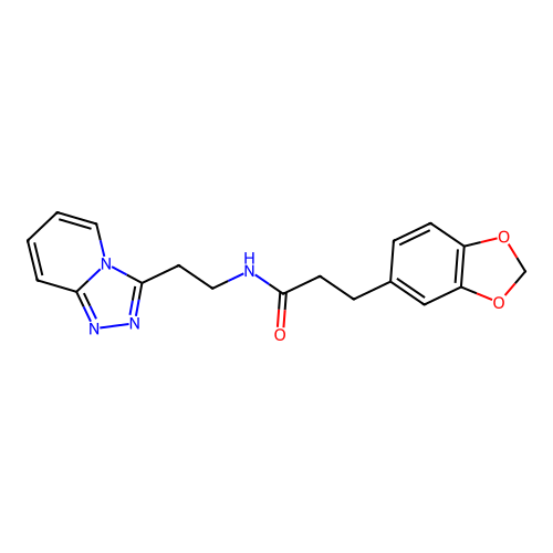 3-(1,3-benzodioxol-5-yl)-N-[2-([1,2,4]triazolo[4,3-a]pyridin-3-yl)ethyl]propanamide structure