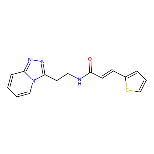 (2E)-3-(thiophen-2-yl)-N-[2-([1,2,4]triazolo[4,3-a]pyridin-3-yl)ethyl]prop-2-enamide structure