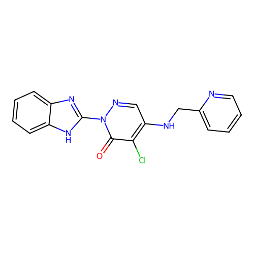 2-(1H-benzo[d]imidazol-2-yl)-4-chloro-5-((pyridin-2-ylmethyl)amino)pyridazin-3(2H)-one structure