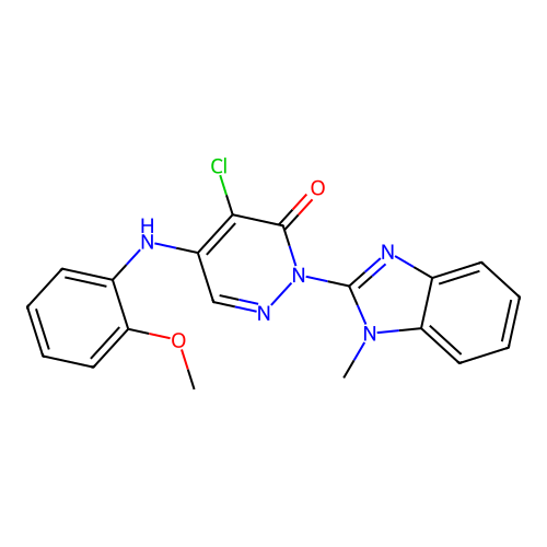 4-chloro-5-((2-methoxyphenyl)amino)-2-(1-methyl-1H-benzo[d]imidazol-2-yl)pyridazin-3(2H)-one structure