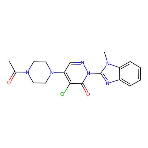 5-(4-acetylpiperazin-1-yl)-4-chloro-2-(1-methyl-1H-benzo[d]imidazol-2-yl)pyridazin-3(2H)-one structure