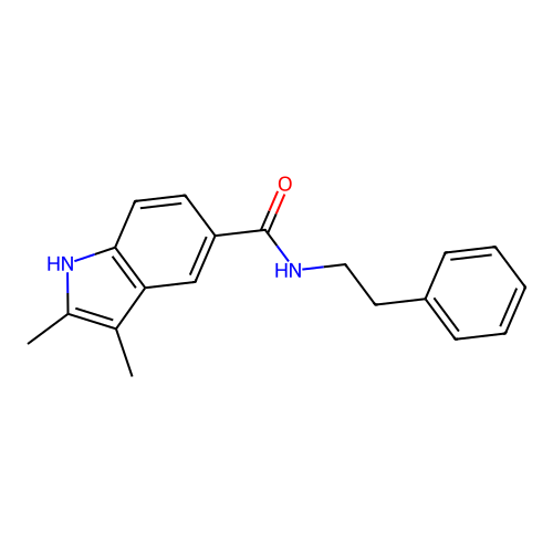 2,3-dimethyl-N-phenethyl-1H-indole-5-carboxamide structure