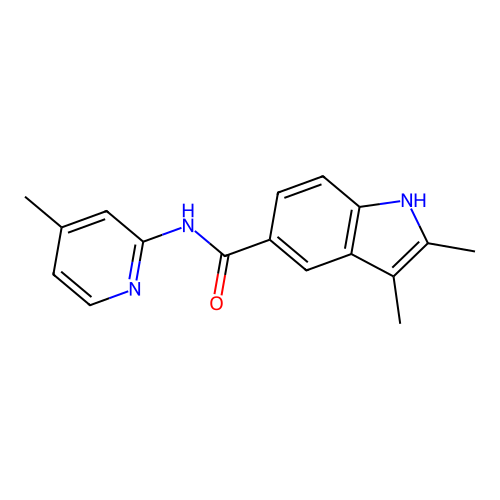 2,3-dimethyl-N-(4-methylpyridin-2-yl)-1H-indole-5-carboxamide structure