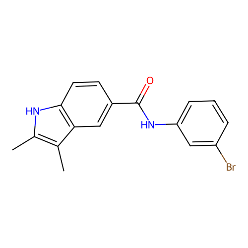 N-(3-bromophenyl)-2,3-dimethyl-1H-indole-5-carboxamide structure