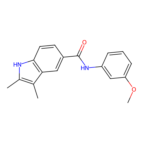 N-(3-methoxyphenyl)-2,3-dimethyl-1H-indole-5-carboxamide structure