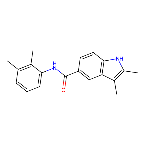 N-(2,3-dimethylphenyl)-2,3-dimethyl-1H-indole-5-carboxamide structure