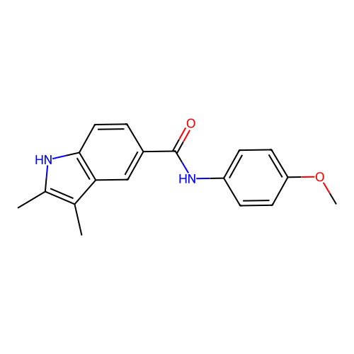 N-(4-methoxyphenyl)-2,3-dimethyl-1H-indole-5-carboxamide structure