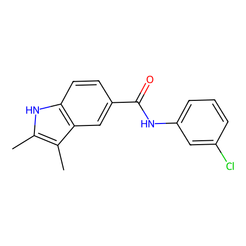 N-(3-chlorophenyl)-2,3-dimethyl-1H-indole-5-carboxamide structure