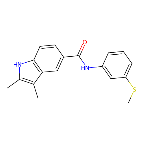 2,3-dimethyl-N-[3-(methylsulfanyl)phenyl]-1H-indole-5-carboxamide structure