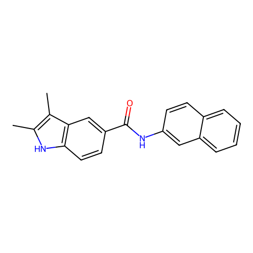 2,3-dimethyl-N-(naphthalen-2-yl)-1H-indole-5-carboxamide structure